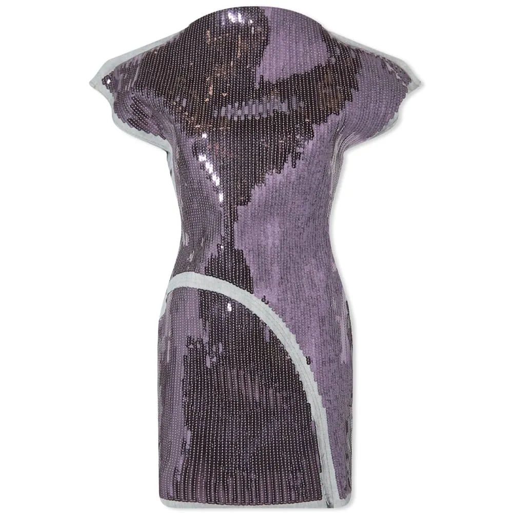 Rick Owens Sequin Mini DressBlue & Eggplant