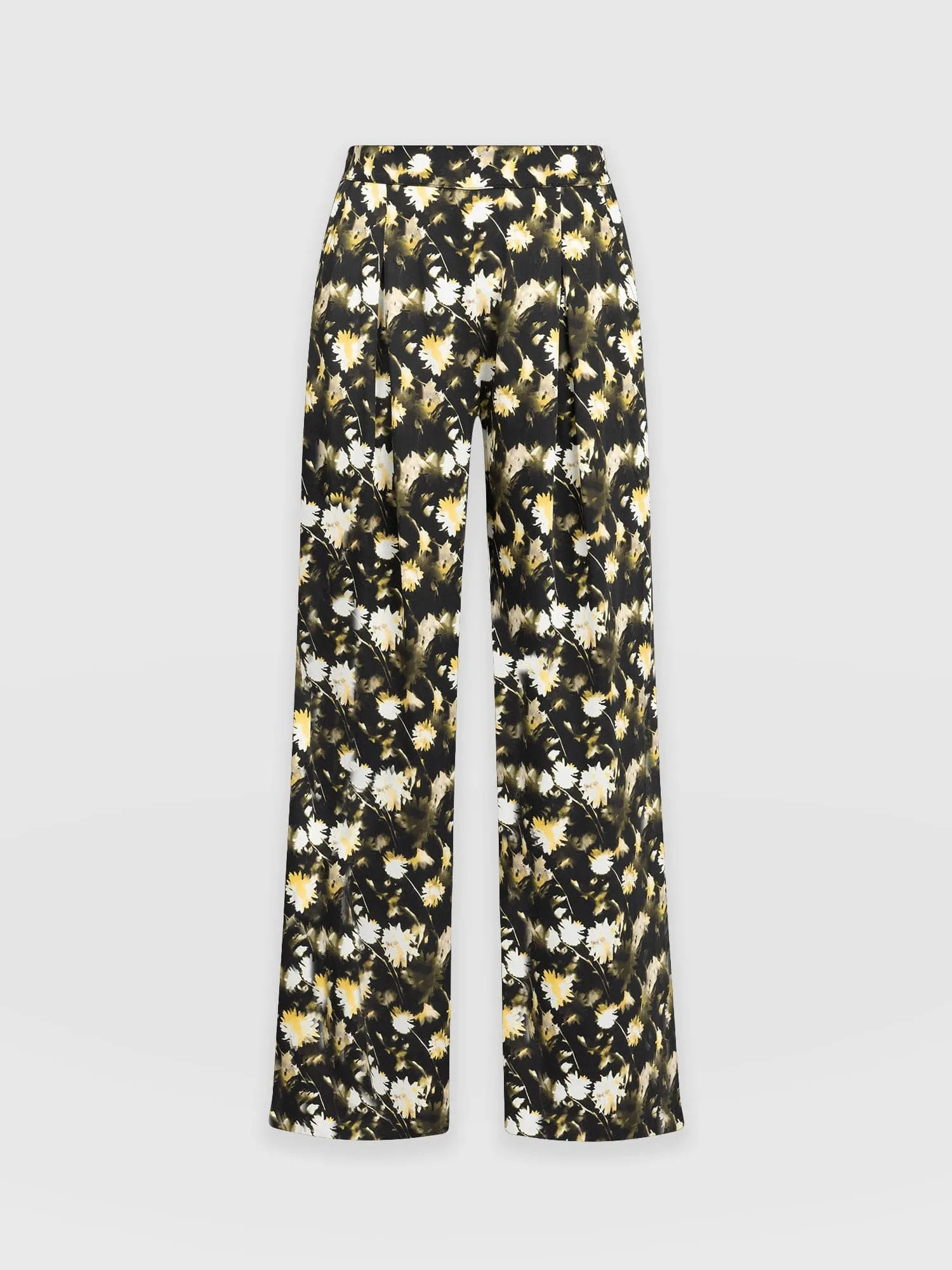 Rowan Wide Leg Pant - Black Daisy Floral