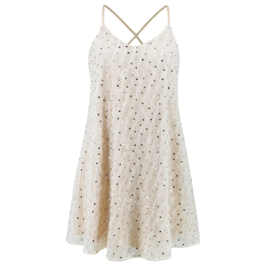 Sequin V-Neck Mini Cami Dress