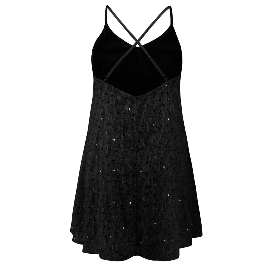 Sequin V-Neck Mini Cami Dress