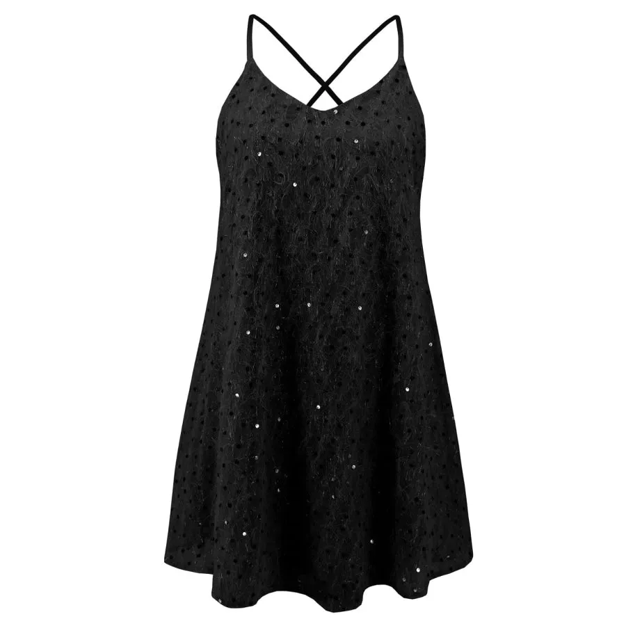 Sequin V-Neck Mini Cami Dress