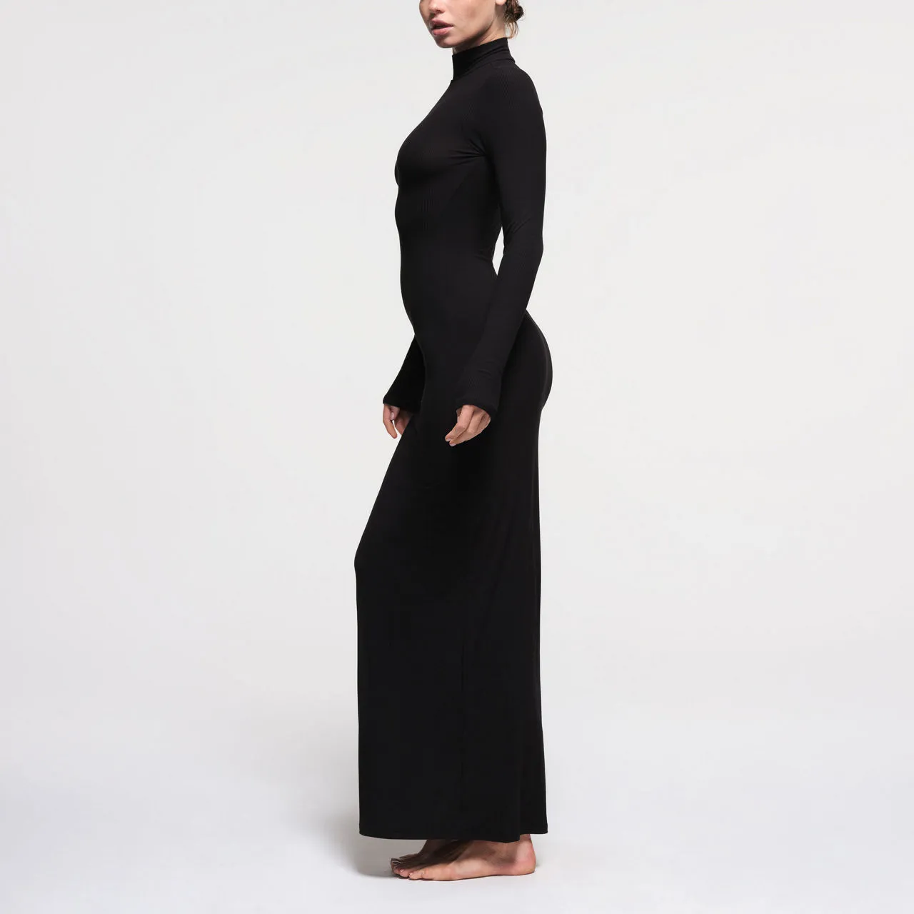 SKIMS SOFT LOUNGE Turtleneck Long Dress Onyx - Black