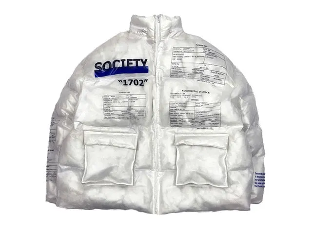 'Society' Transparent Puffer Jacket