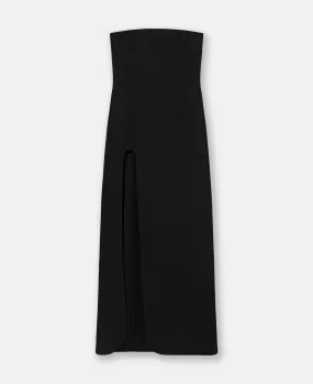 Strapless Leg Slit Maxi Dress 