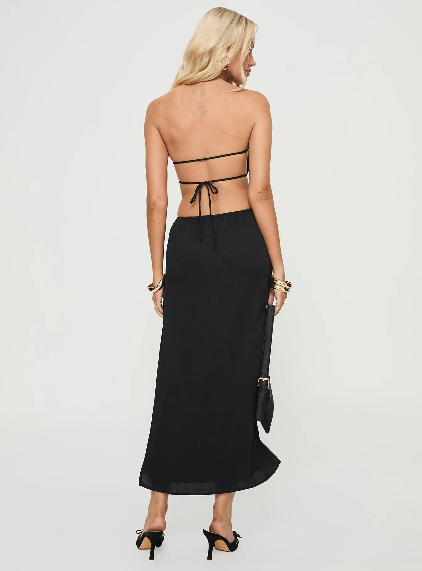 Tailor Strapless Maxi Dress Black