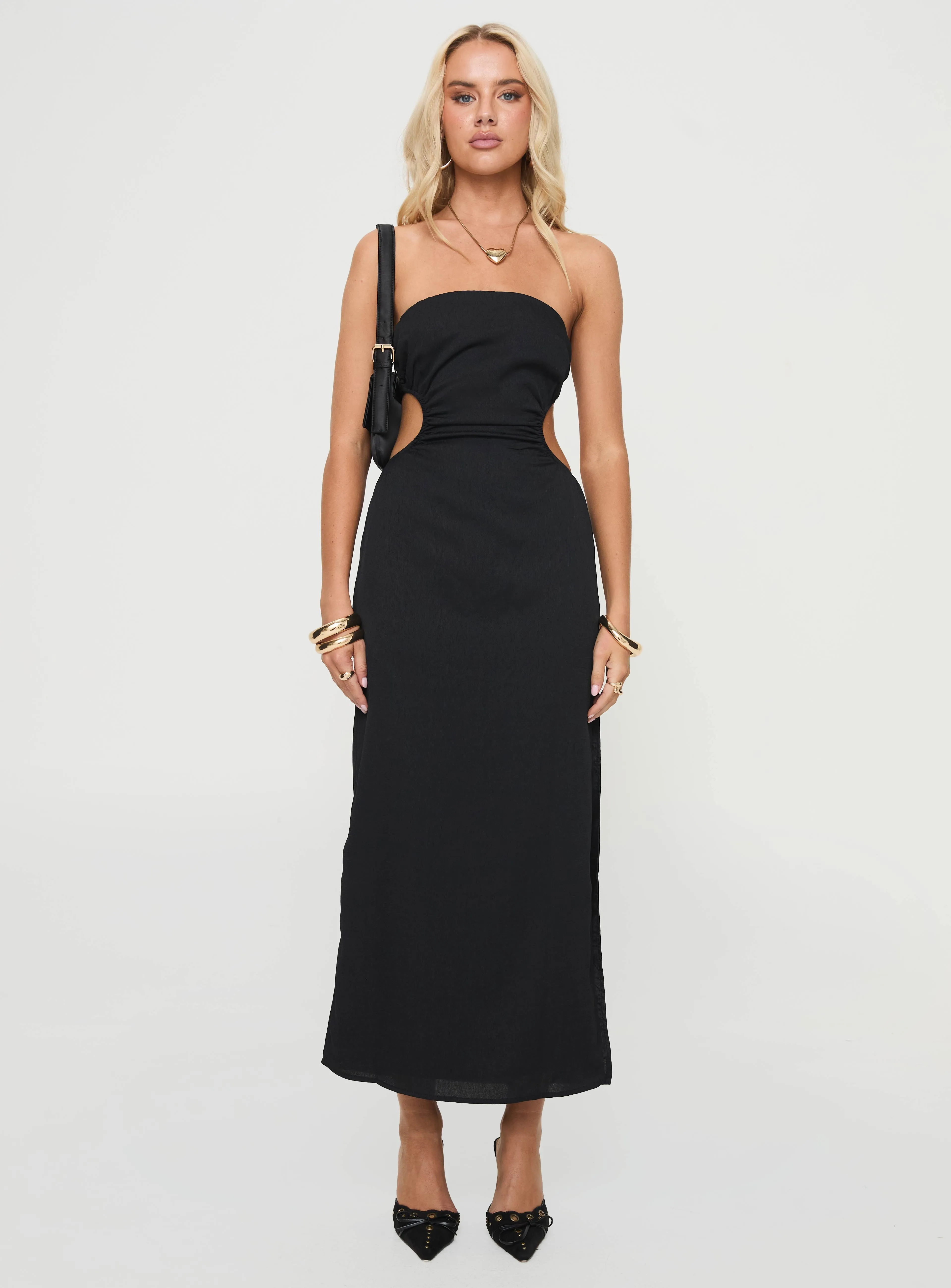 Tailor Strapless Maxi Dress Black