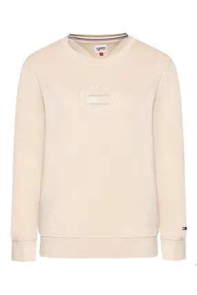 Tommy Hilfiger Women Circle Logo Sweatshirt Beige