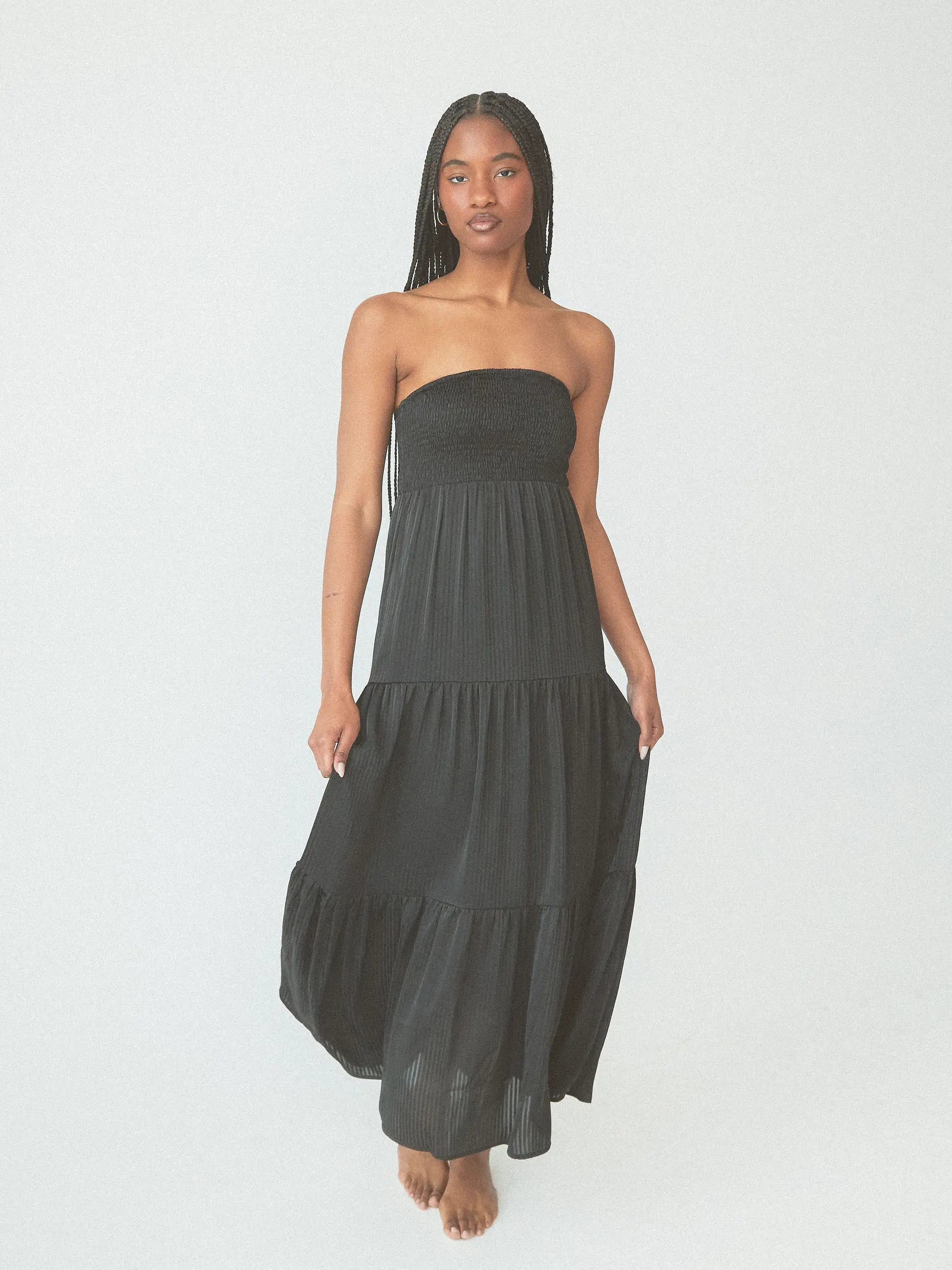 Tube Top Tiered Maxi Brami Dress