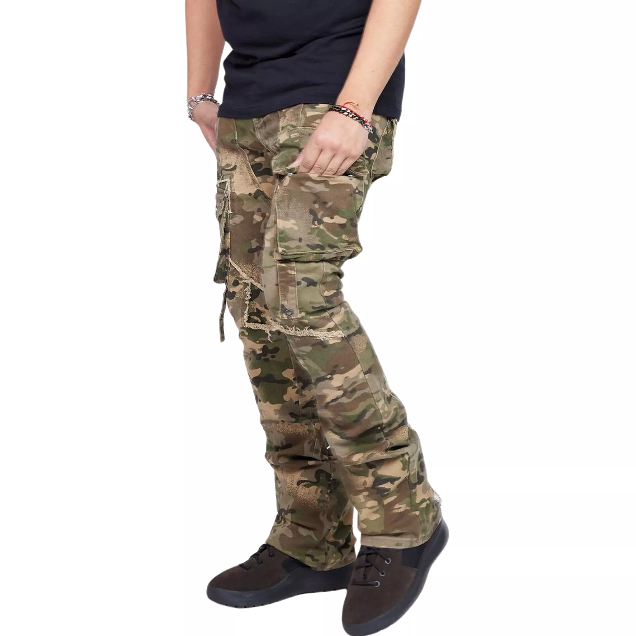 Valabasas Canteen Camo Stacked Flare Jeans