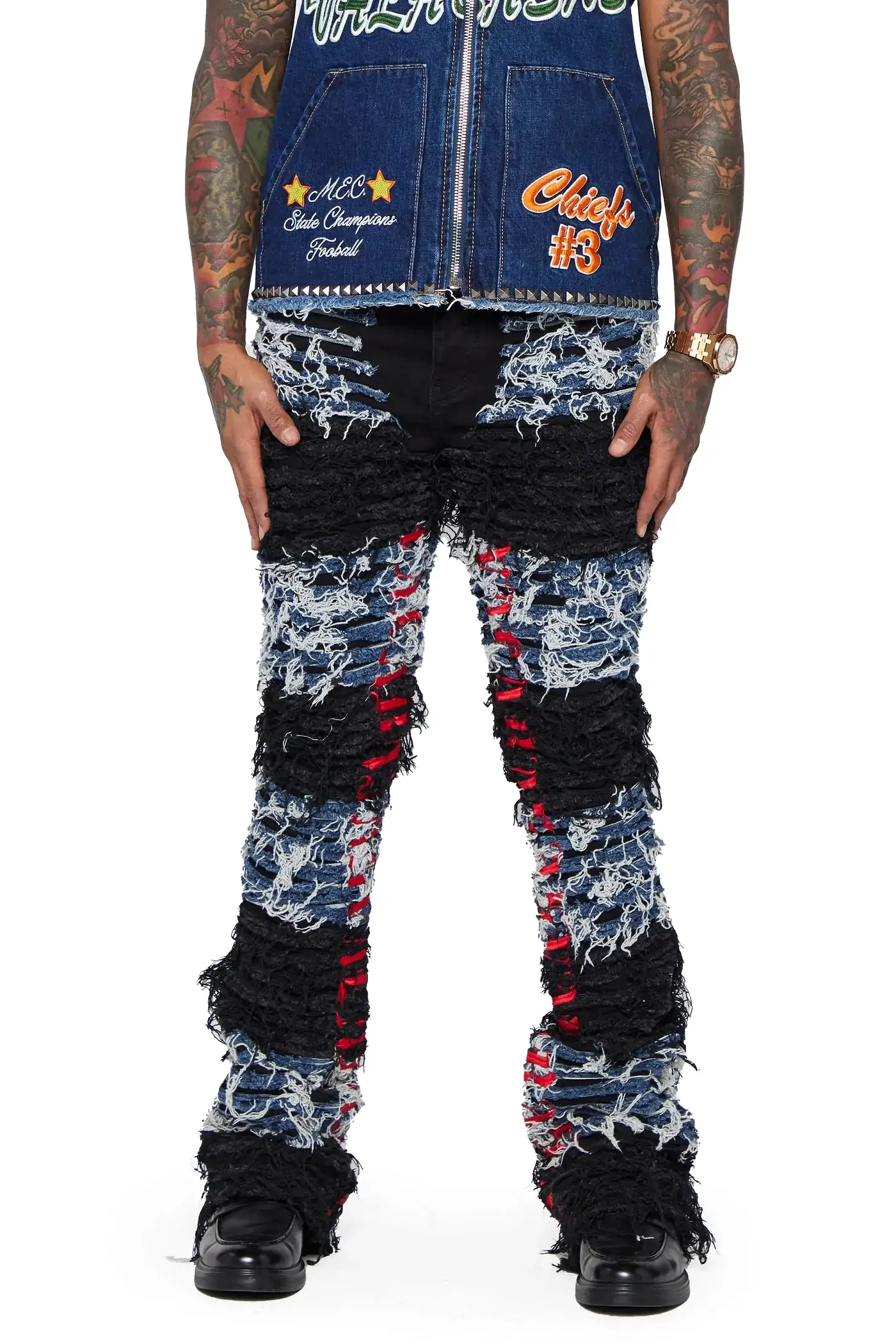 Valabasas “Ironic” Black/Blue Stacked Jeans