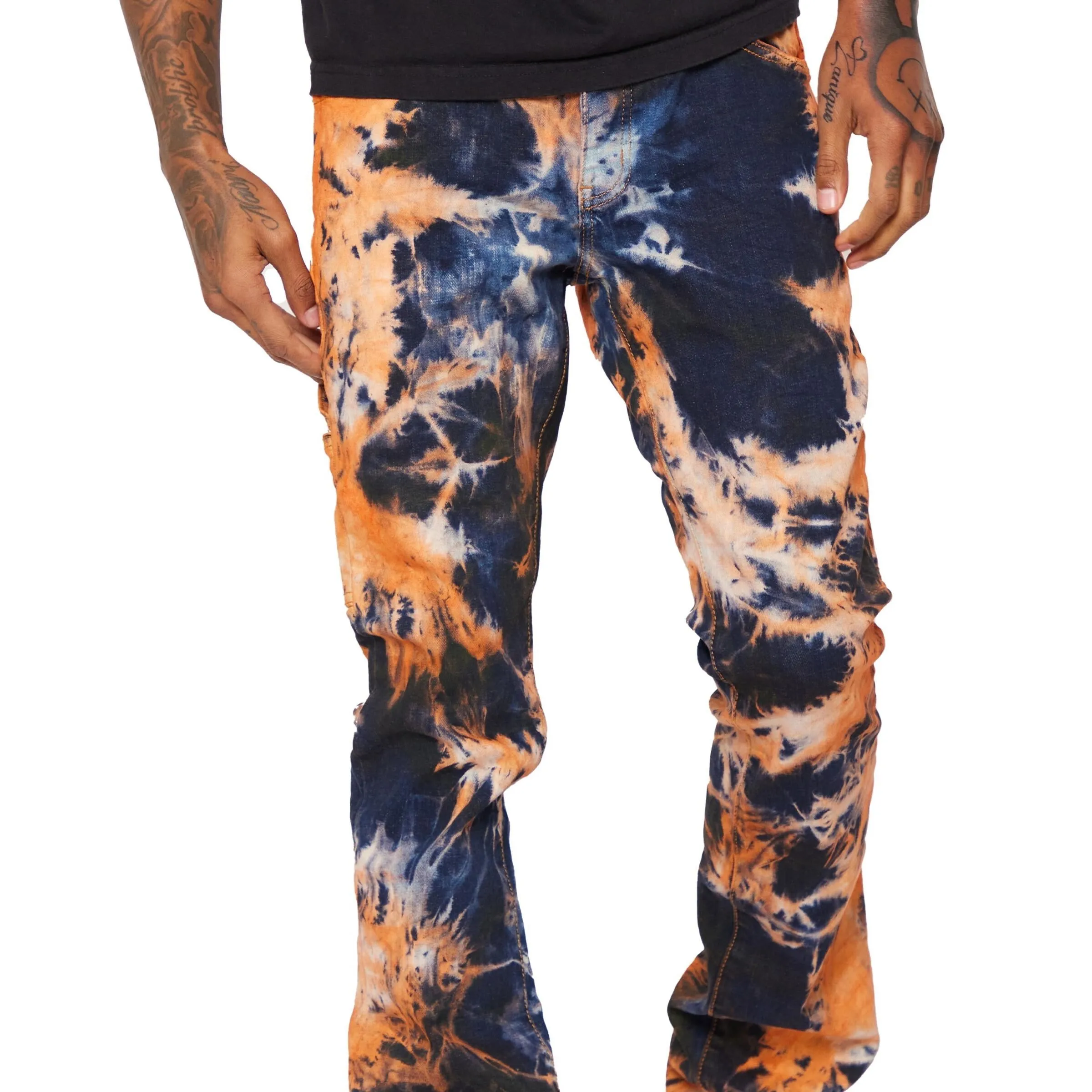 VALABASAS Jeans Stacked Spiral Galaxy - Arancia Nero