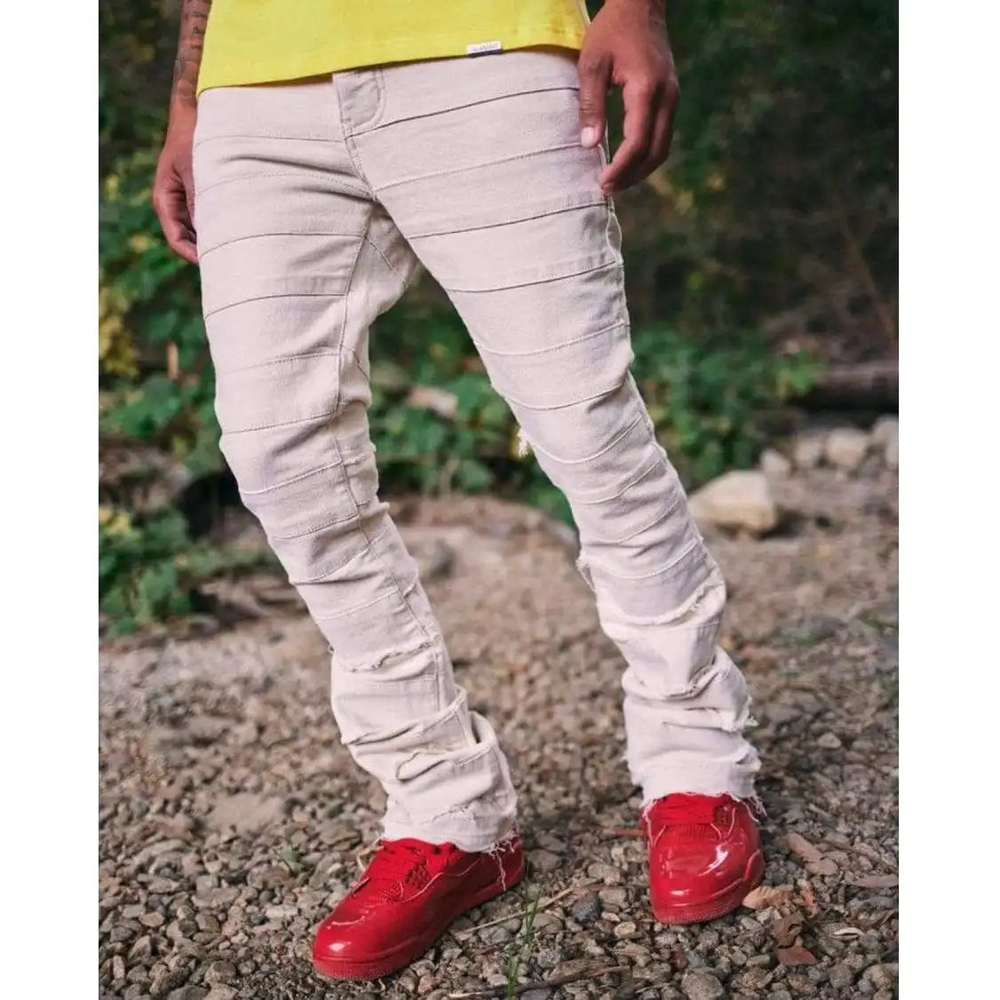 Valabasas Stacked Phoenix Jeans (Cream) VLBS2187 NTWRK