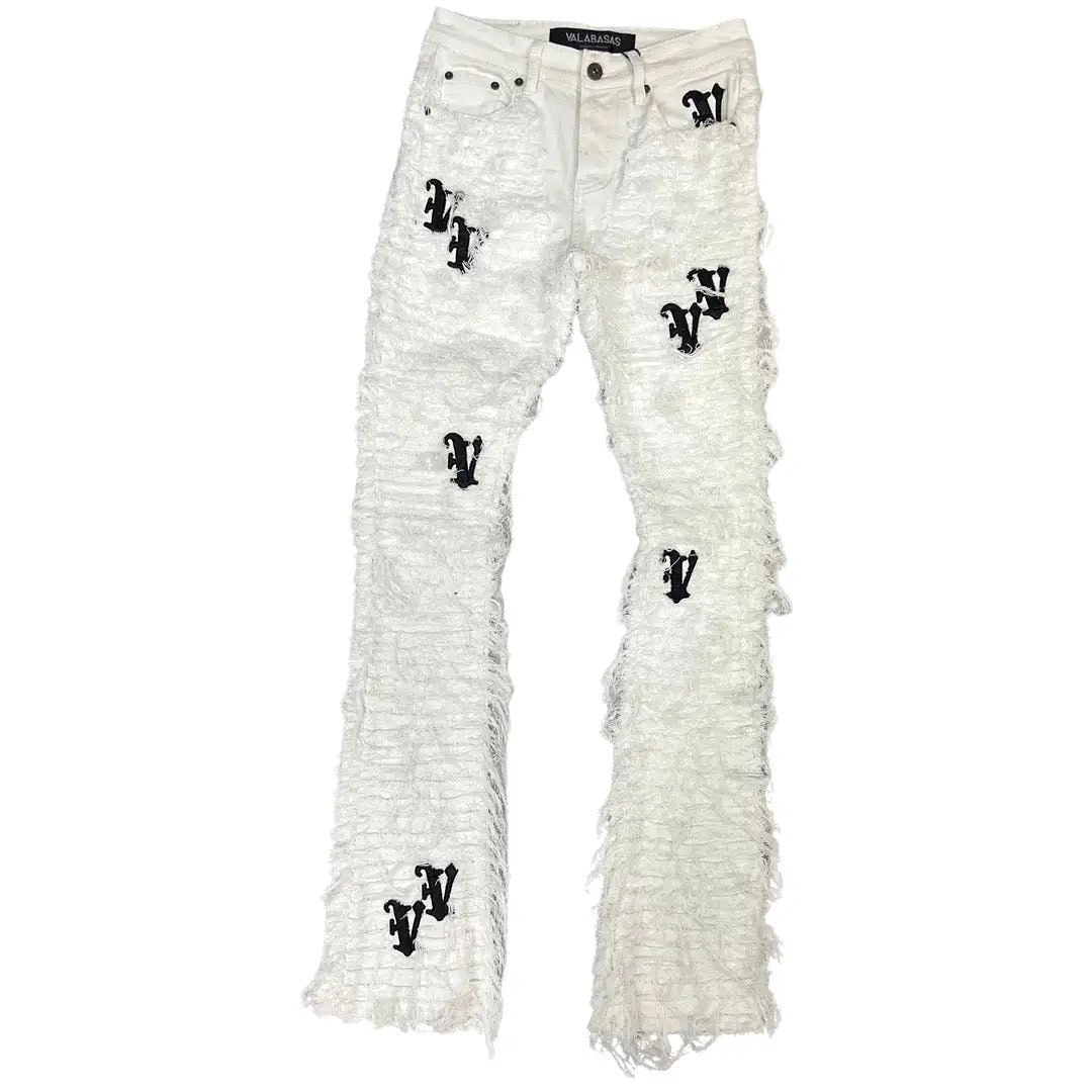 Valabasas “V-Ironic” White Black Stacked Jeans