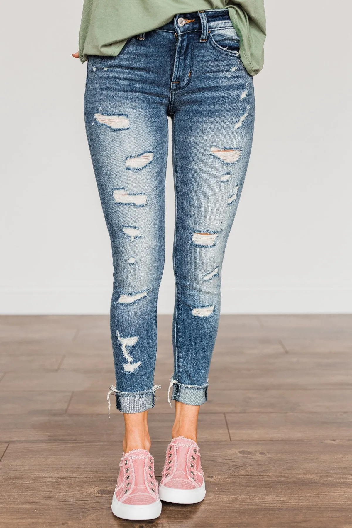 Vervet Distressed Cropped Skinny Jeans- Maeve Wash