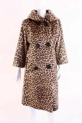 Vintage 60's SOMALI by FAIRMOOR Leopard Faux Fur Coat