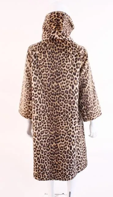 Vintage 60's SOMALI by FAIRMOOR Leopard Faux Fur Coat