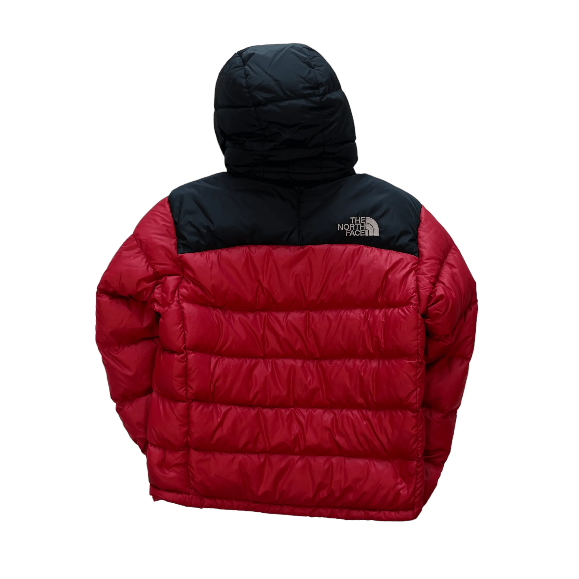 Vintage Red + Black The North Face (TNF) Puffer Coat - Small