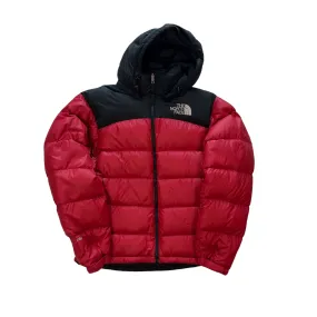 Vintage Red + Black The North Face (TNF) Puffer Coat - Small