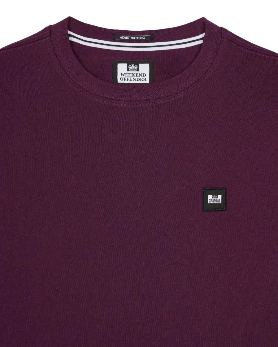 Weekend Offender Cannon Beach Crew Neck Badge T-Shirt Acai Berry