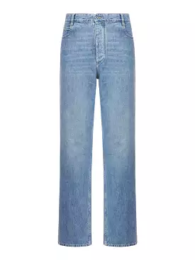 Wide leg jeans in Indigo vintage wash denim