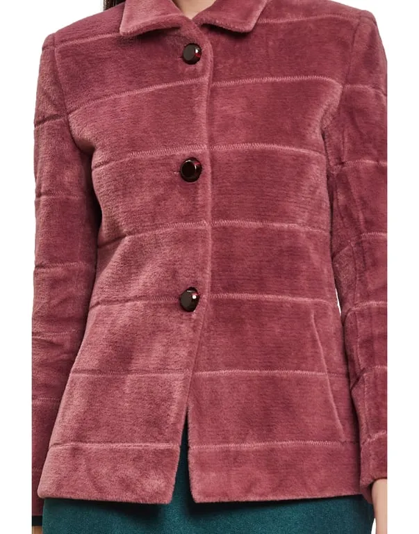 Women Coat Plum Color