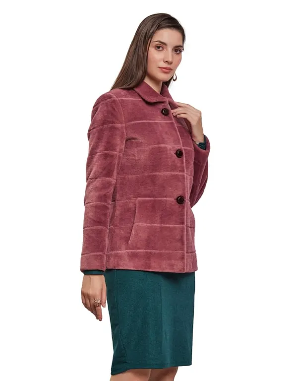 Women Coat Plum Color