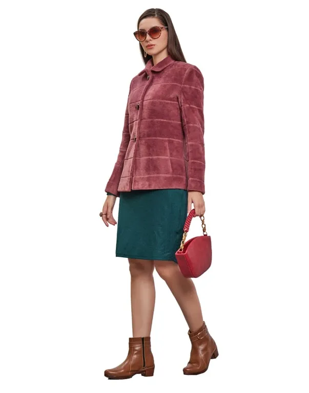 Women Coat Plum Color