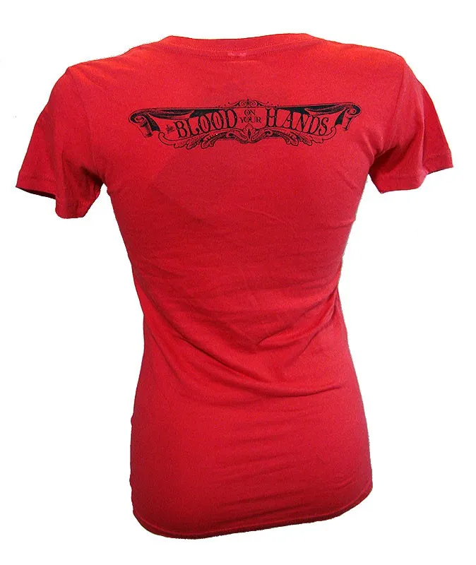 Women's T-Shirt Blood On Your Hands Red V-Neck