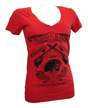 Women's T-Shirt Blood On Your Hands Red V-Neck