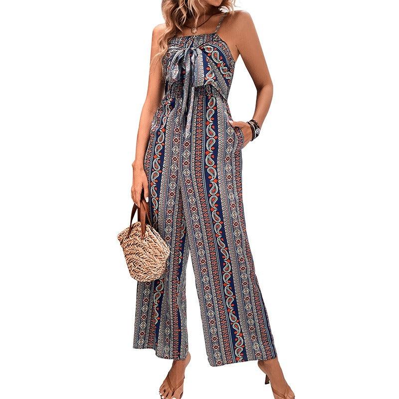 Wrap Around Python Print Wide Leg Jumpsuit