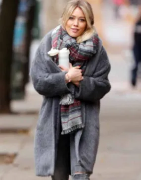 Younger S02 Hilary Duff Grey Fur Coat | Ujackets.com - 55%OFF