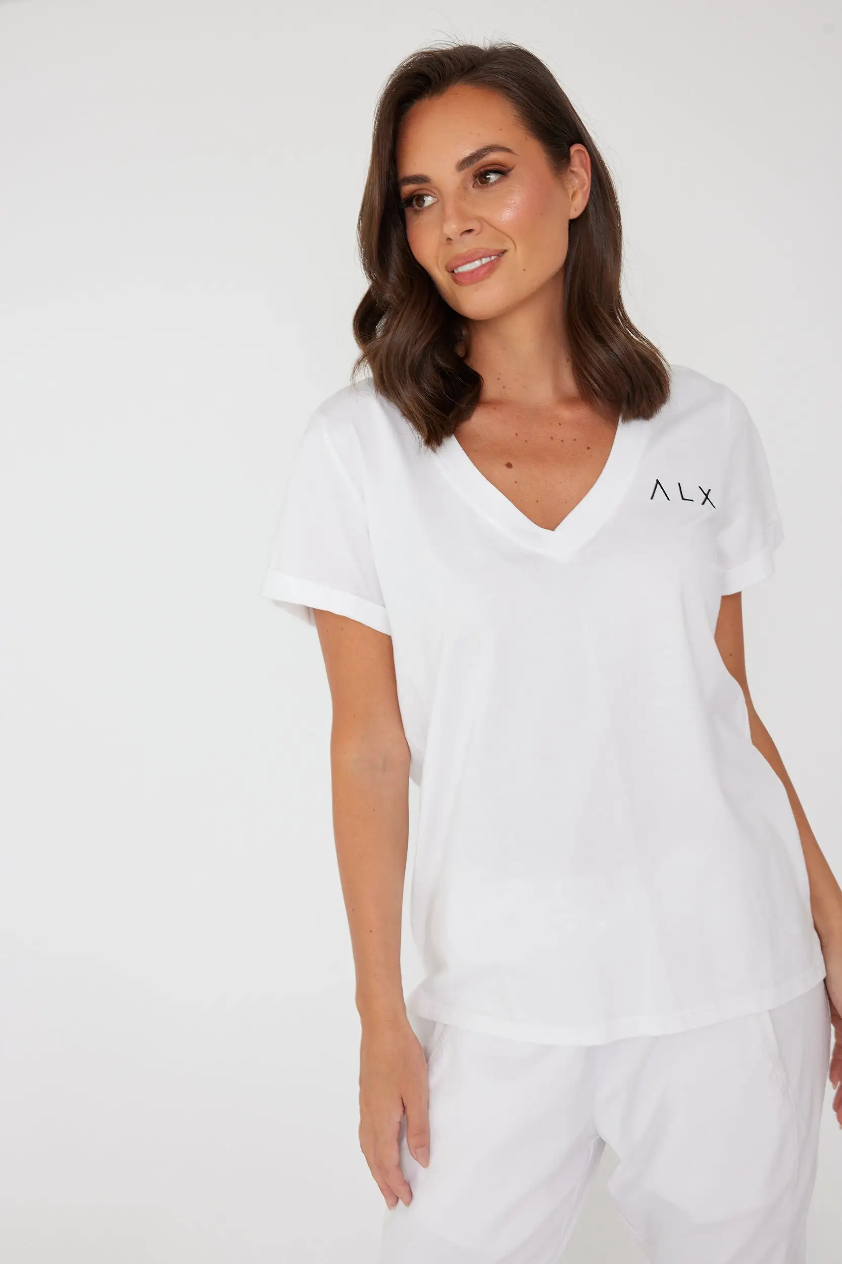 Λ L X V-Neck White